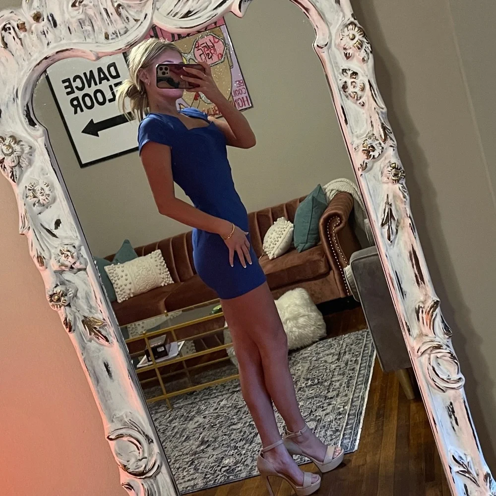 Blue Business Mini Dress - Picture 3 of 4